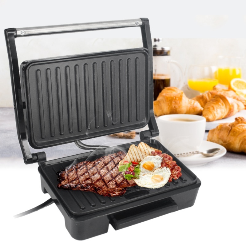 Sandwich Press Panini - Panini Maker Household Stainless Steel 850W