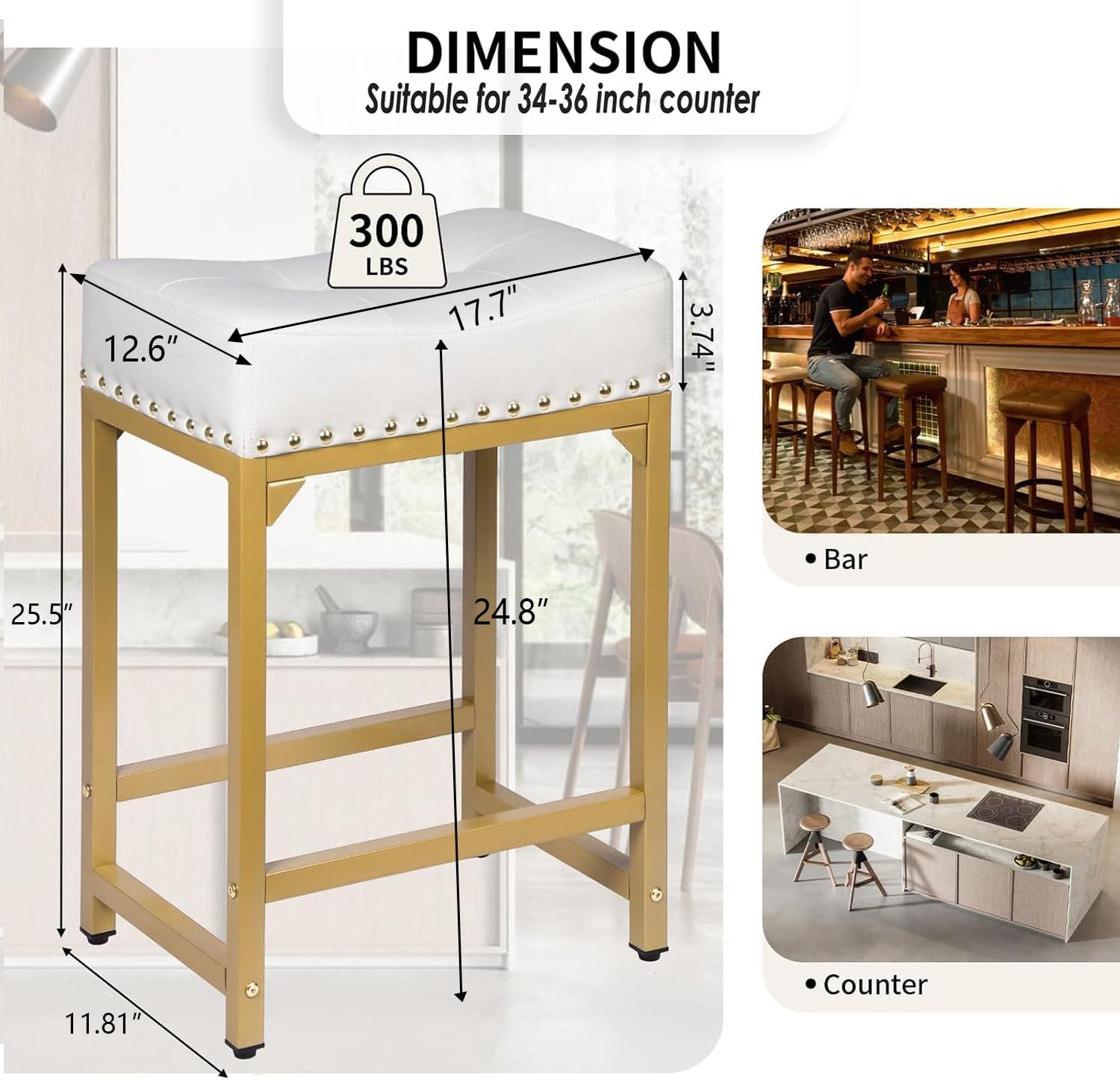 Bar Stools Set of 2, Counter H - Commercial Kitchen Island avis et prix