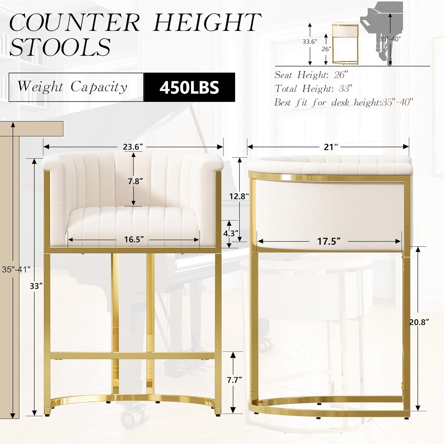 26in Upholstered Counter Heigh - Commercial Kitchen Island avis et prix