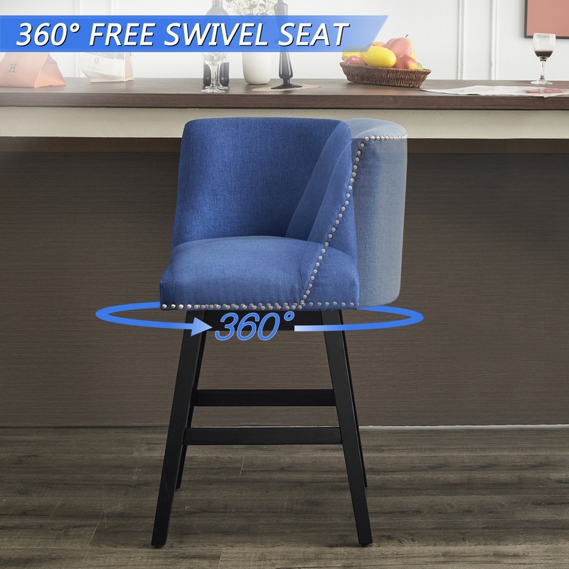 Dark Blue Upholstered Bar Stoo - Commercial Kitchen Island avis et prix