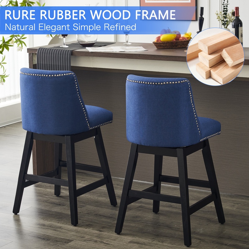Dark Blue Upholstered Bar Stoo - Commercial Kitchen Island avis et prix