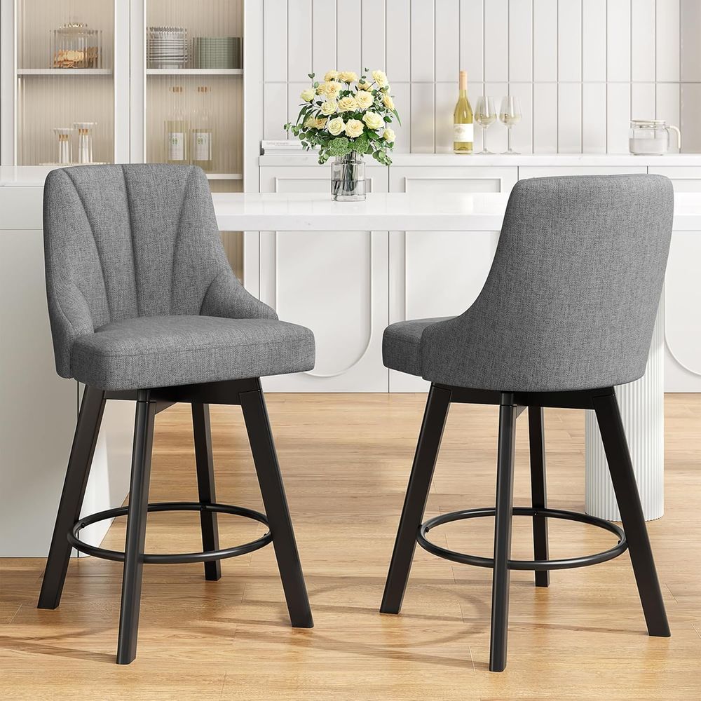 Fabric-Upholstered Swivel Bar  - Commercial Kitchen Island avis et prix