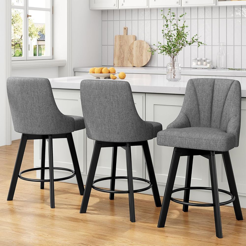 Fabric-Upholstered Swivel Bar  - Commercial Kitchen Island avis et prix