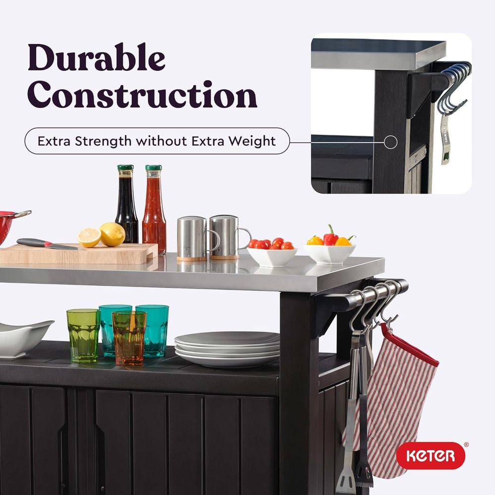 Outdoor Rolling Table Cart for - Commercial Kitchen Island avis et prix