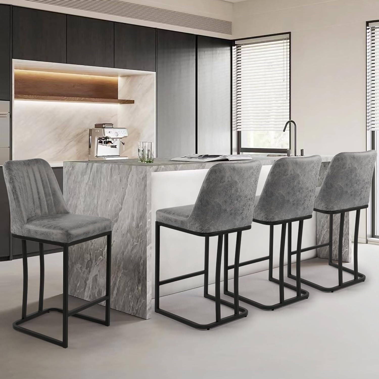 24.8 inch Bar Stools Set of 4, - Commercial Kitchen Island avis et prix