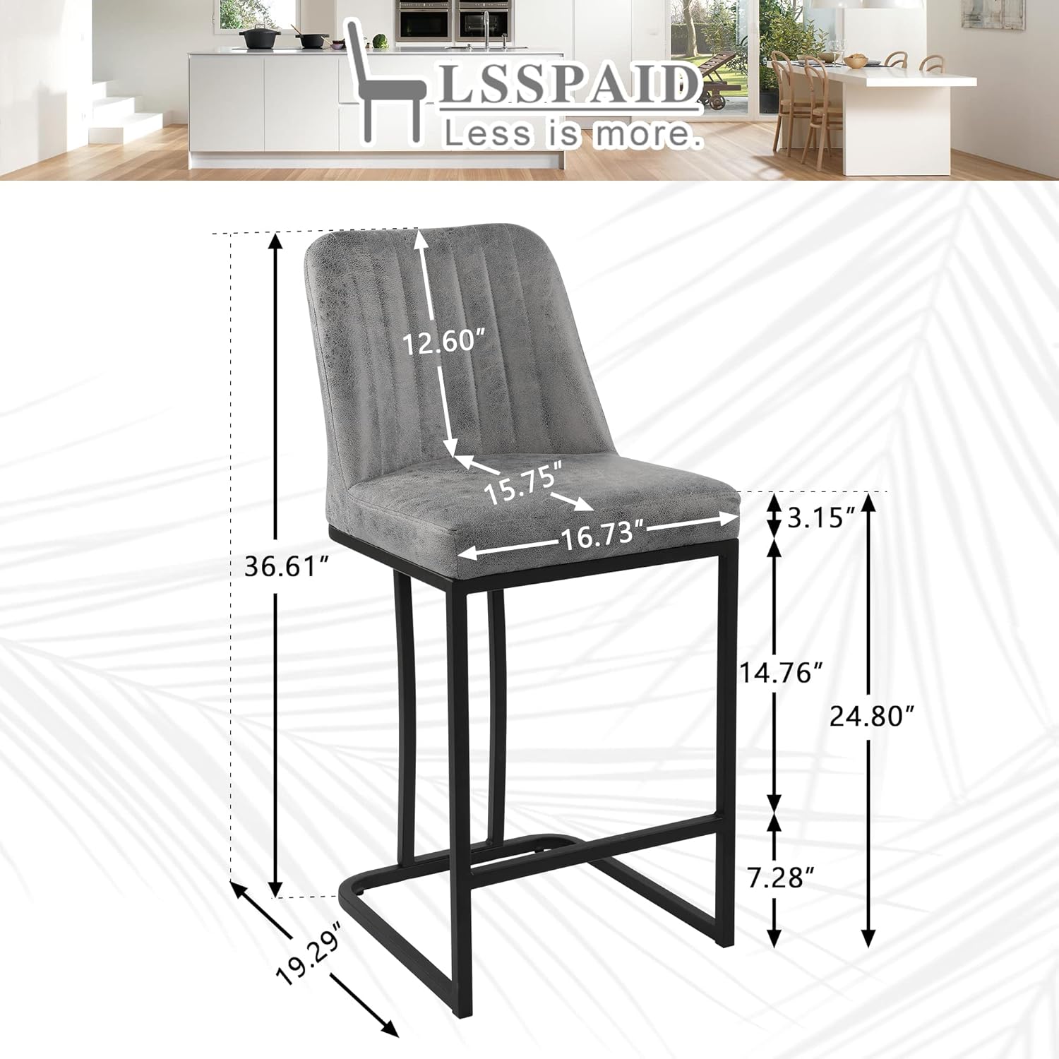 24.8 inch Bar Stools Set of 4, - Commercial Kitchen Island avis et prix