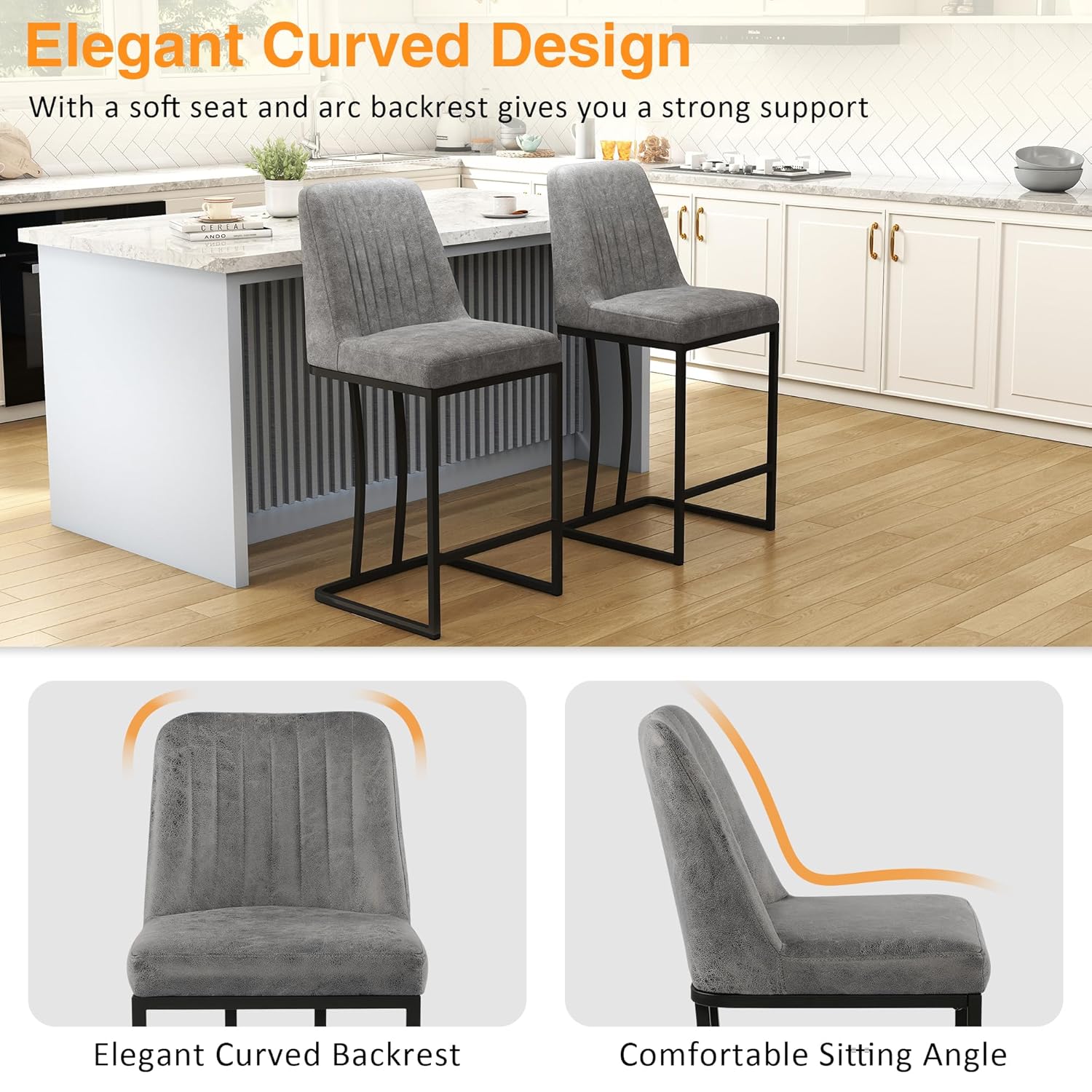 24.8 inch Bar Stools Set of 4, - Commercial Kitchen Island avis et prix