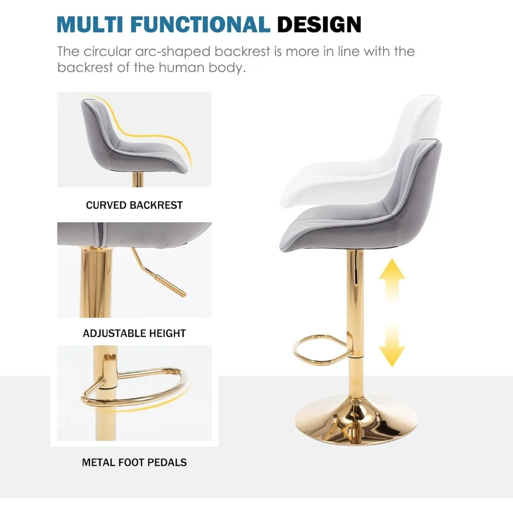 Modern Gold Velvet Bar Stools  - Commercial Kitchen Island avis et prix