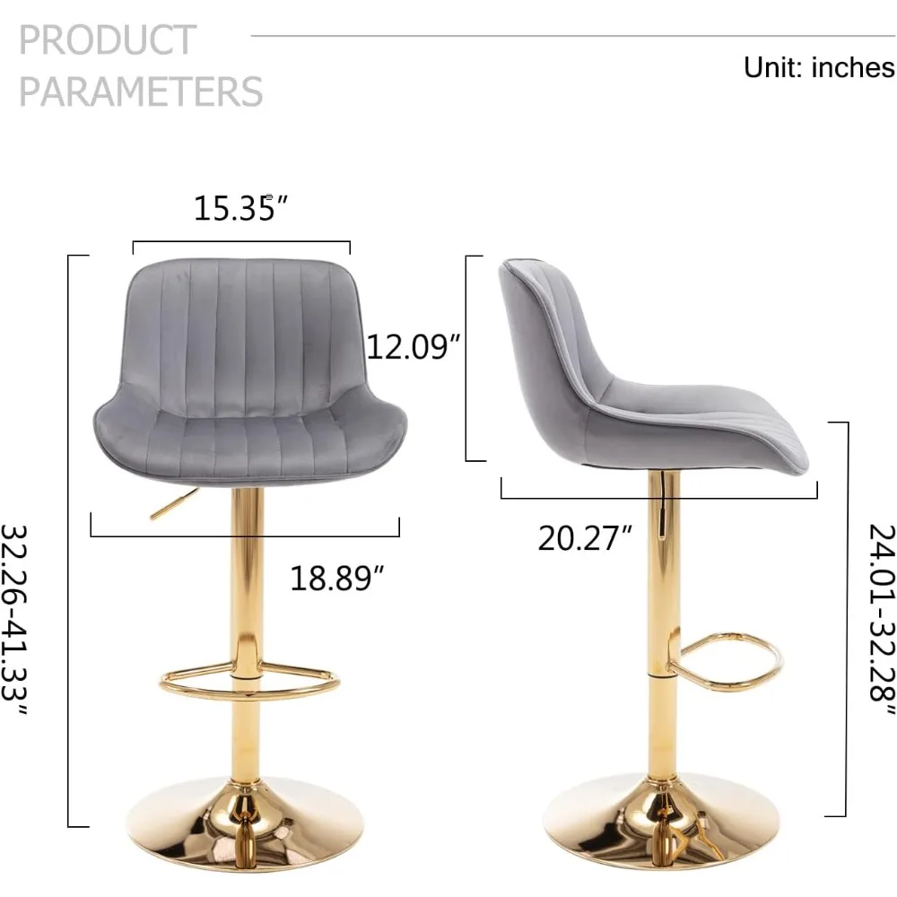 Modern Gold Velvet Bar Stools  - Commercial Kitchen Island avis et prix