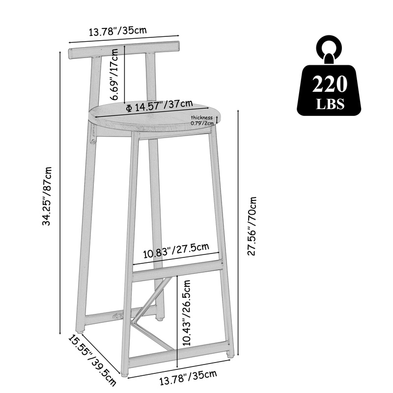 3-Piece Counter Height Bar Sto - Commercial Kitchen Island avis et prix