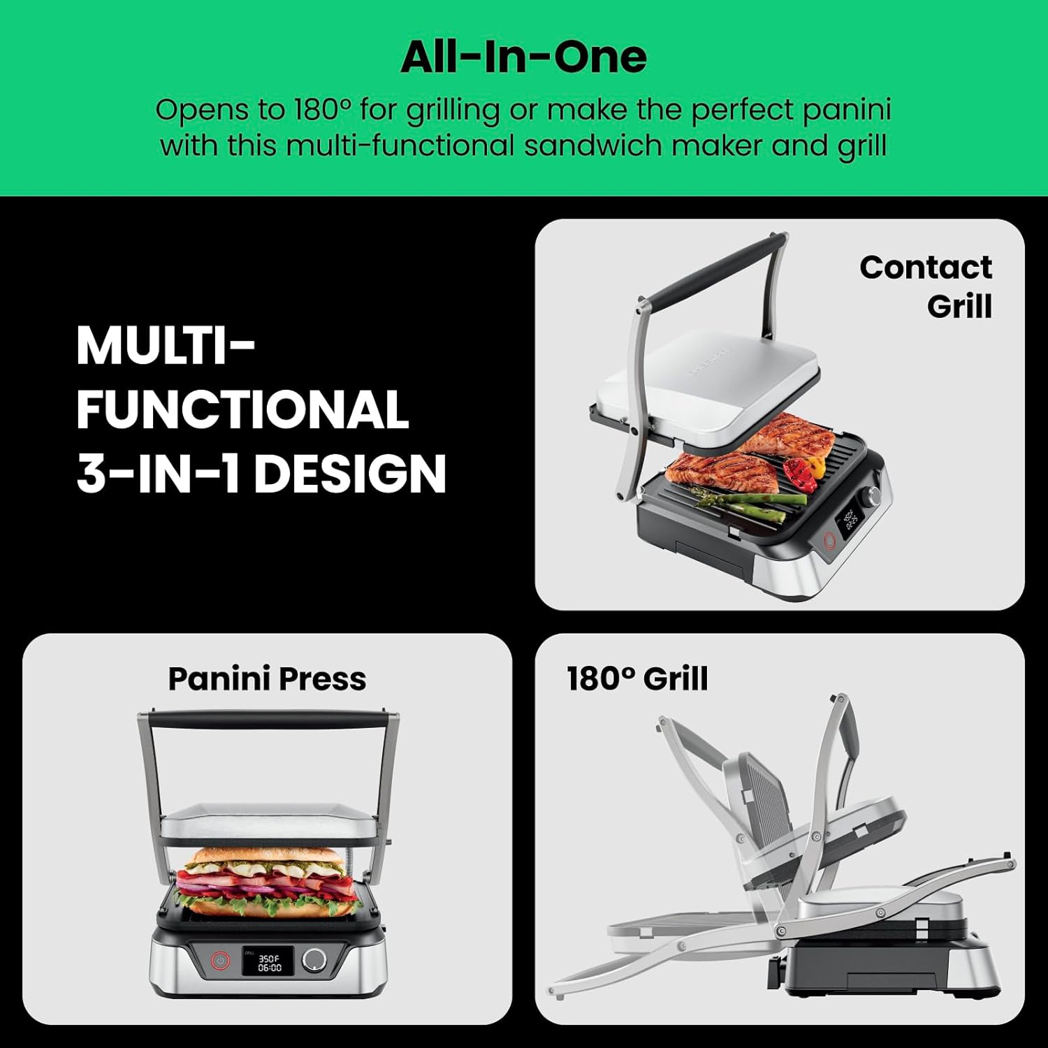5-in-1 Panini Press & Sandwich - Sandwich Press Panini avis et prix
