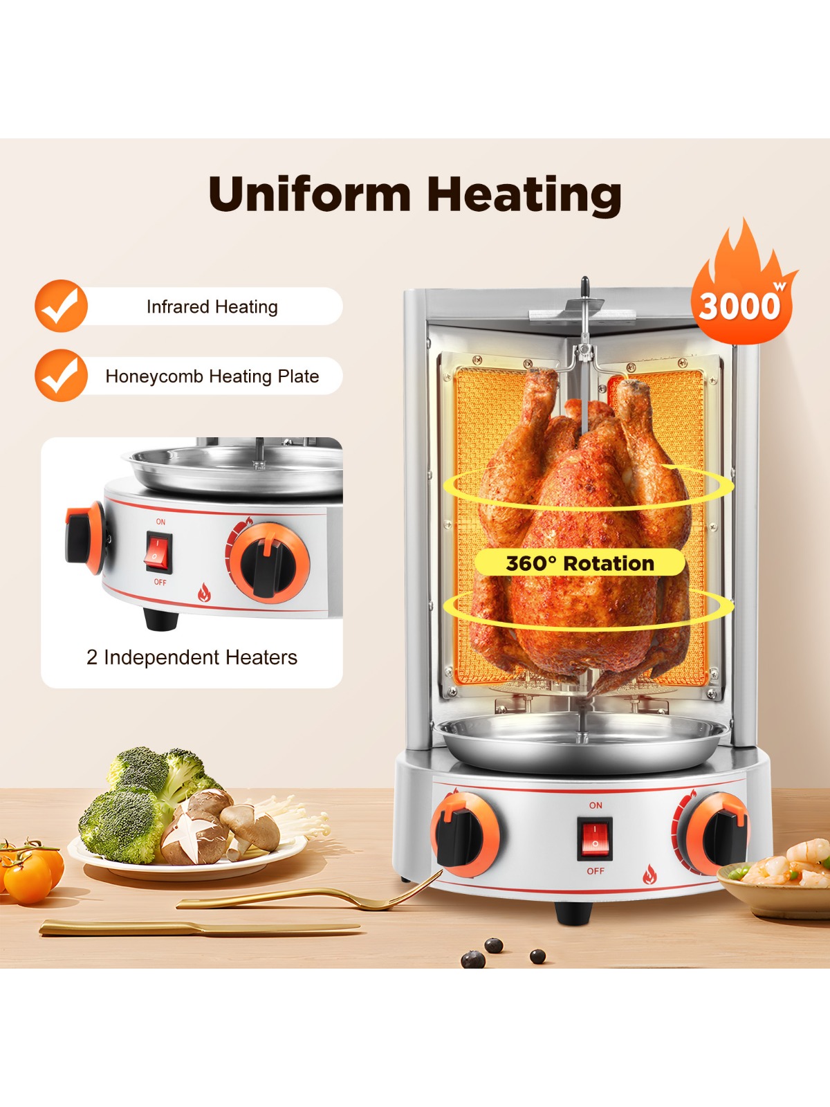 Electric Vertical Broiler 360° - Commercial Kitchen Broiler avis et prix